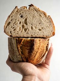 Crusty sourdough loaf