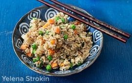 Fried brown rice