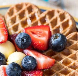 Heart shaped waffles from cast iron maker