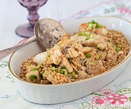 Hulless barley baked with fish Hulless barley baked with fish