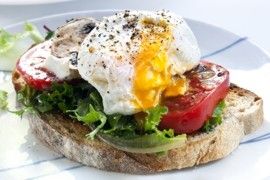 Open face sandwich on artisan bread