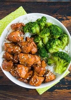 Sesame chicken with rice & broccoli 芝麻鸡